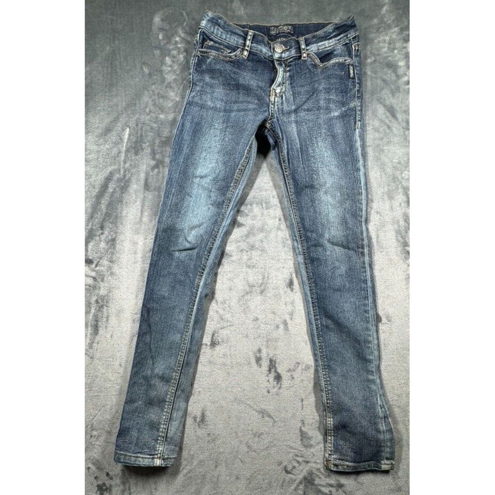 Silver Sasha 1118 Girls‎ Jeans Size 12 Skinny Adjustable Waist Medium Wash